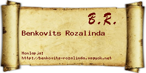 Benkovits Rozalinda névjegykártya